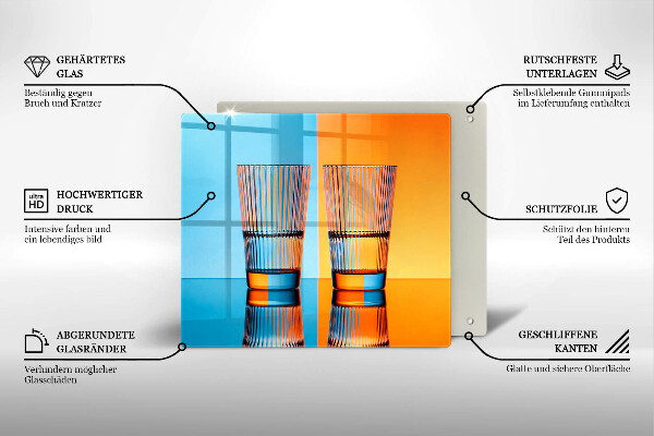 Herdplattenabdeckung Zwei Gläser Wasser