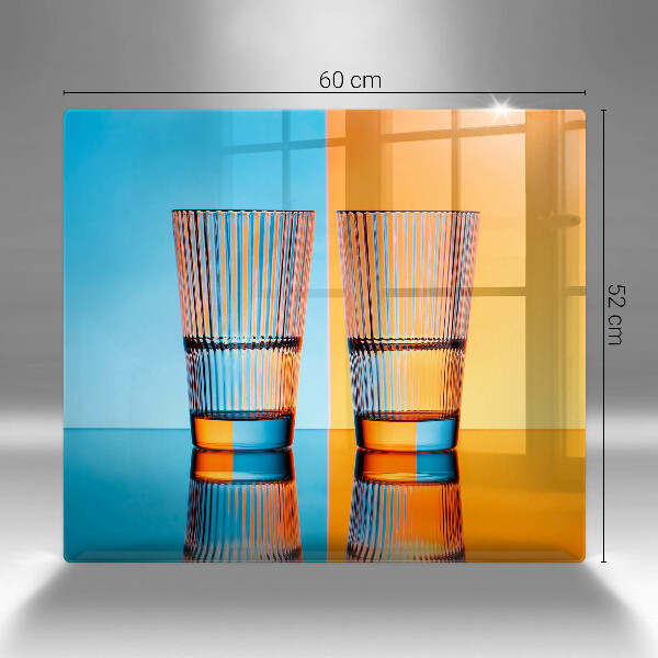 Herdplattenabdeckung Zwei Gläser Wasser