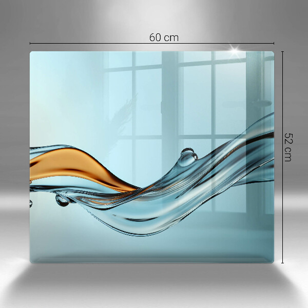 Herdplattenabdeckung Wasser auf blauem Hintergrund