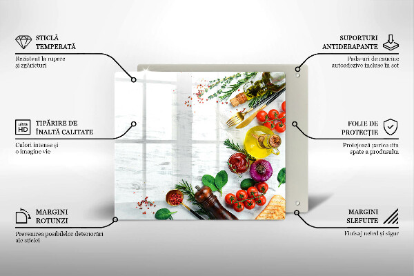 Herdplattenabdeckung Gemüse und Gewürze