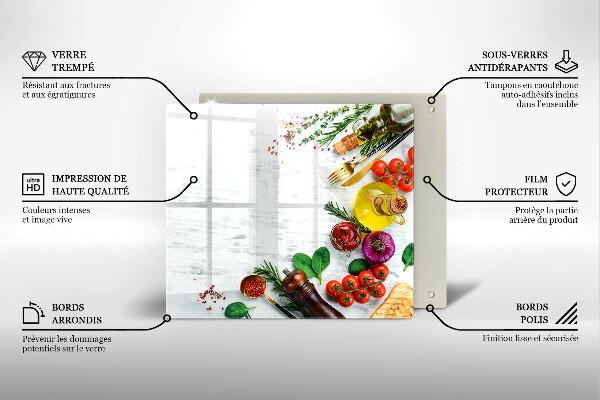 Herdplattenabdeckung Gemüse und Gewürze