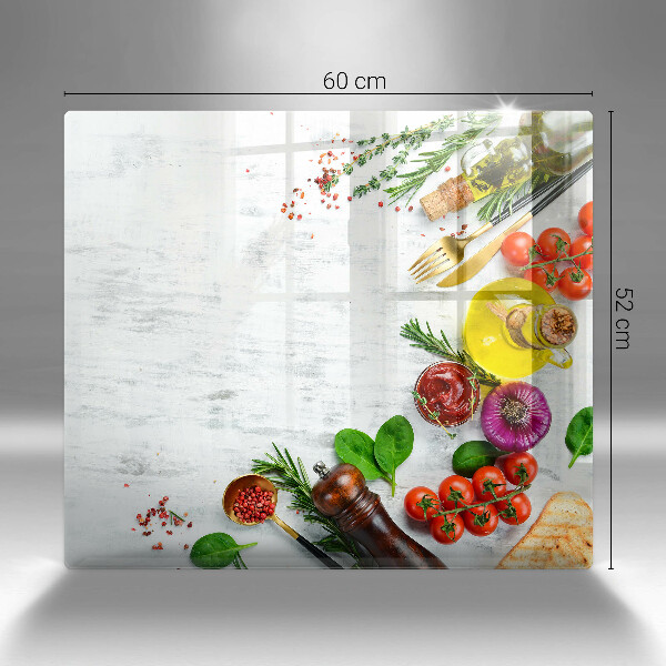 Herdplattenabdeckung Gemüse und Gewürze