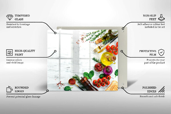 Herdplattenabdeckung Gemüse und Gewürze