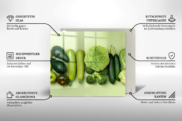 Herdplattenabdeckung Grünes Obst und Gemüse