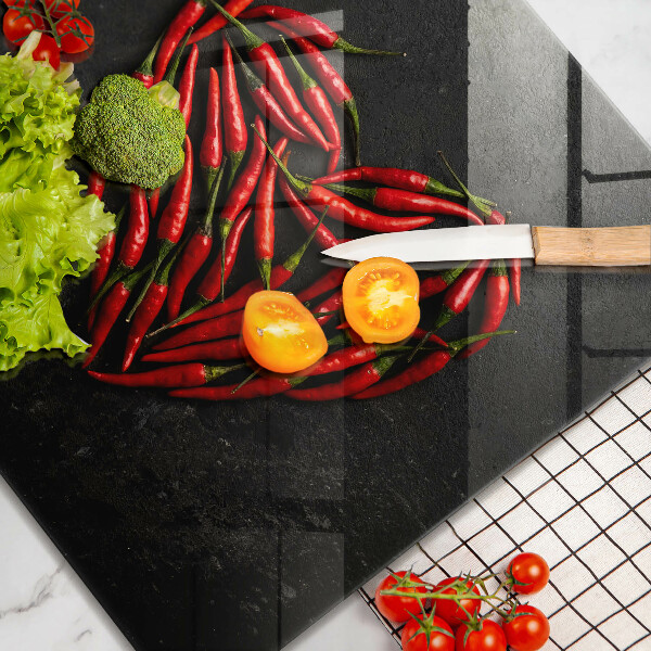 Ceranfeldabdeckung Chili-Pfeffer-Herz