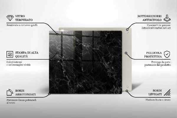 Ceranfeldabdeckung Eleganter Marmor