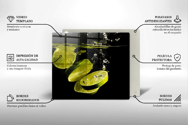 Ceranfeld schutz Limetten im Wasser