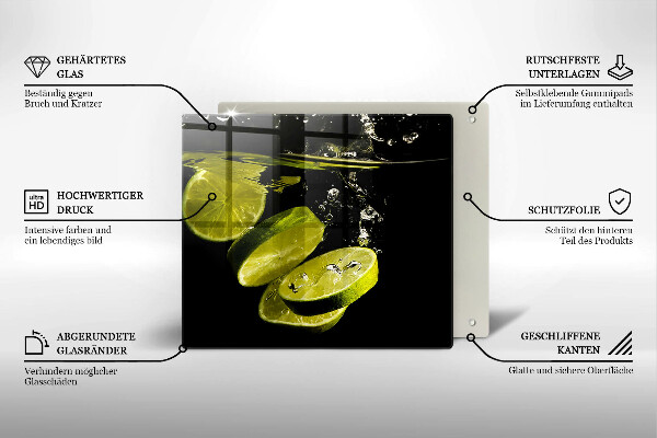 Ceranfeld schutz Limetten im Wasser