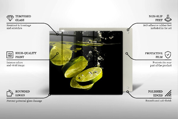 Ceranfeld schutz Limetten im Wasser