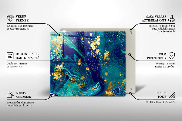 Herdplattenabdeckung Abstraktion mit Gold