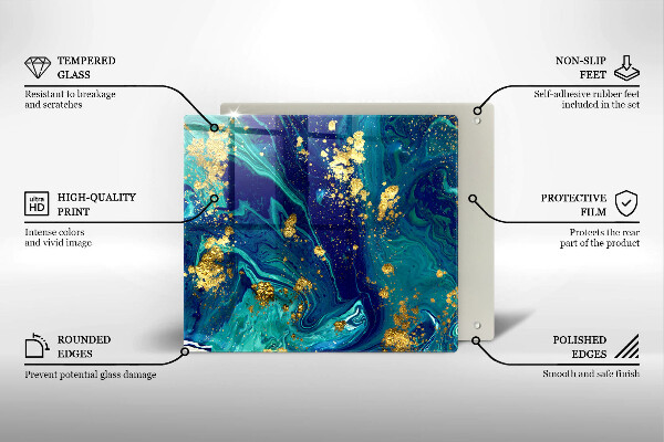 Herdplattenabdeckung Abstraktion mit Gold