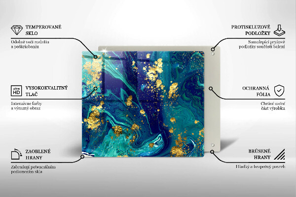 Herdplattenabdeckung Abstraktion mit Gold