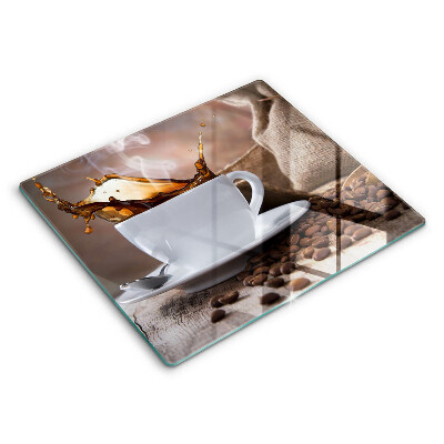 Herdplattenabdeckung Tasse und Kaffeebohnen