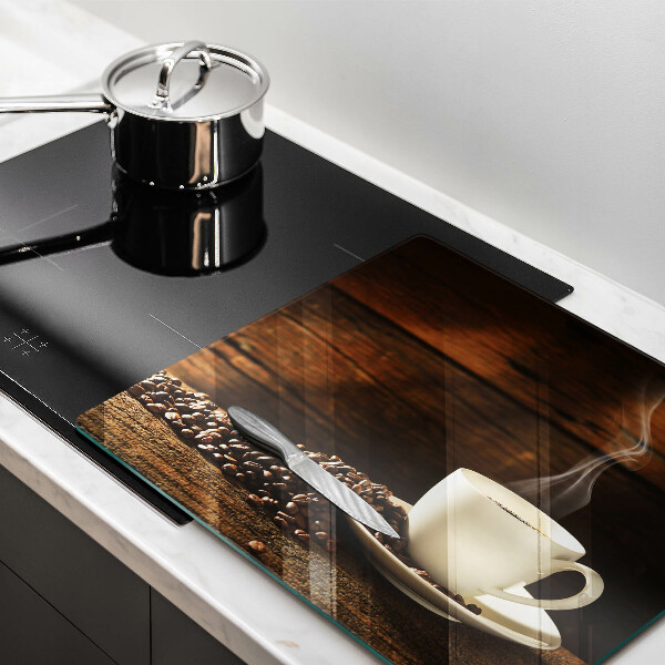 Herdplattenabdeckung Kaffeetasse aus Holz