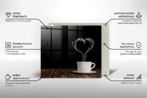 Herdplattenabdeckung Kaffeetasse-Herz