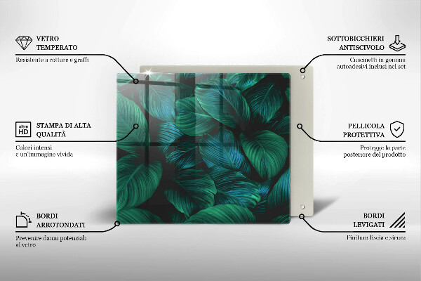 Ceranfeldabdeckung Dschungelblätter