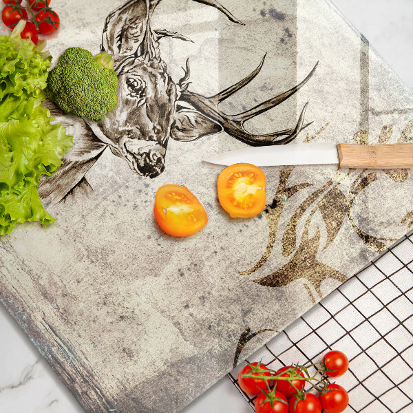 Herdplattenabdeckung Hirsch-Tierillustration