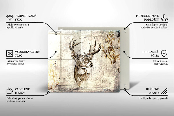 Herdplattenabdeckung Hirsch-Tierillustration