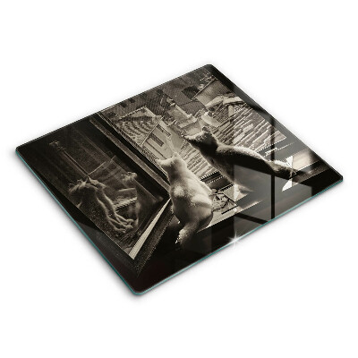 Herdplattenabdeckung Katzenstadt und Fenster