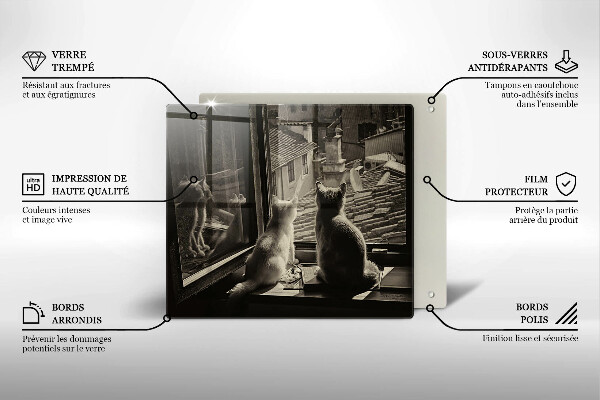 Herdplattenabdeckung Katzenstadt und Fenster