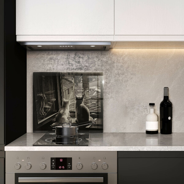 Herdplattenabdeckung Katzenstadt und Fenster