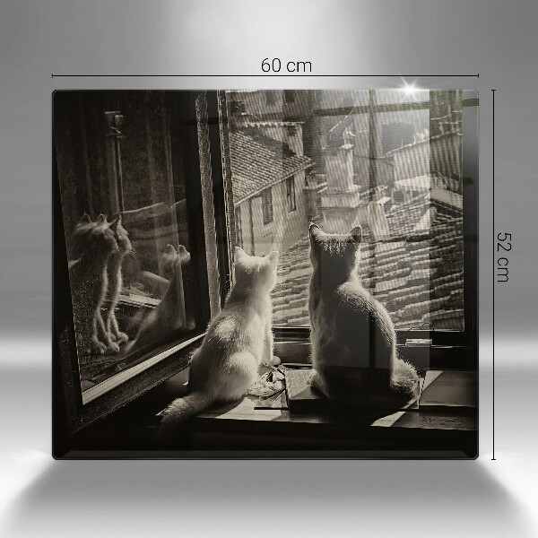 Herdplattenabdeckung Katzenstadt und Fenster