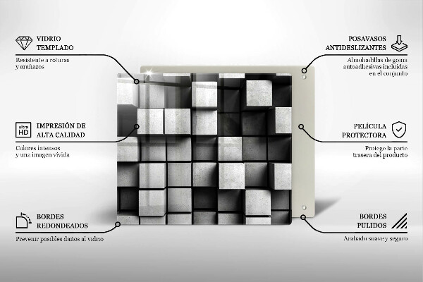 Herdplattenabdeckung Abstrakte 3D-Quadrate
