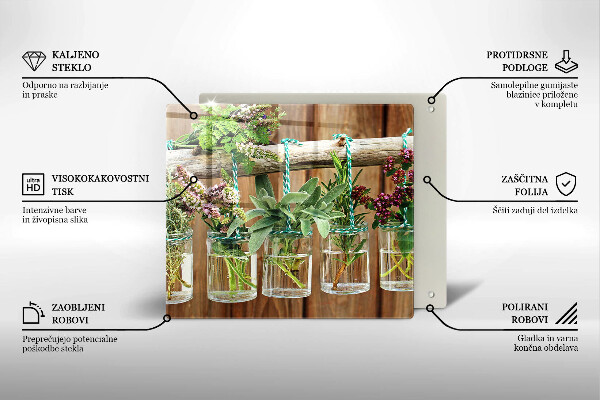 Herdplattenabdeckung Kräuterpflanzen Vintage