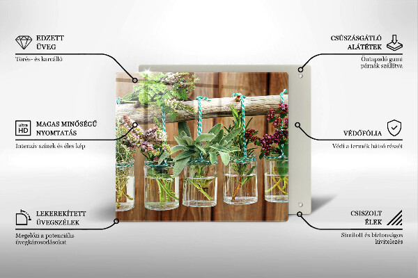 Herdplattenabdeckung Kräuterpflanzen Vintage