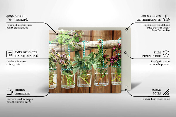 Herdplattenabdeckung Kräuterpflanzen Vintage