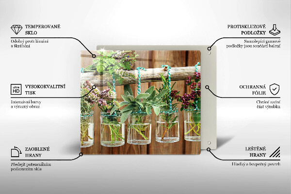 Herdplattenabdeckung Kräuterpflanzen Vintage