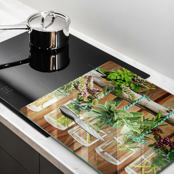 Herdplattenabdeckung Kräuterpflanzen Vintage