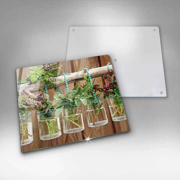 Herdplattenabdeckung Kräuterpflanzen Vintage