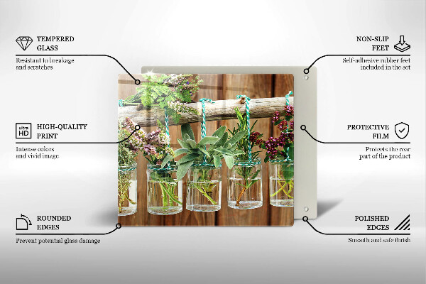 Herdplattenabdeckung Kräuterpflanzen Vintage