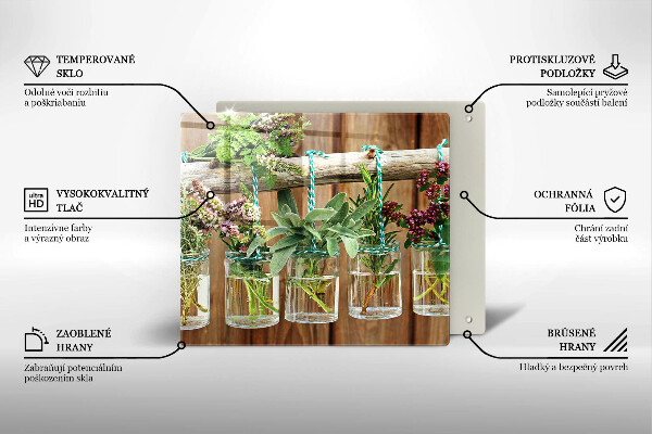 Herdplattenabdeckung Kräuterpflanzen Vintage