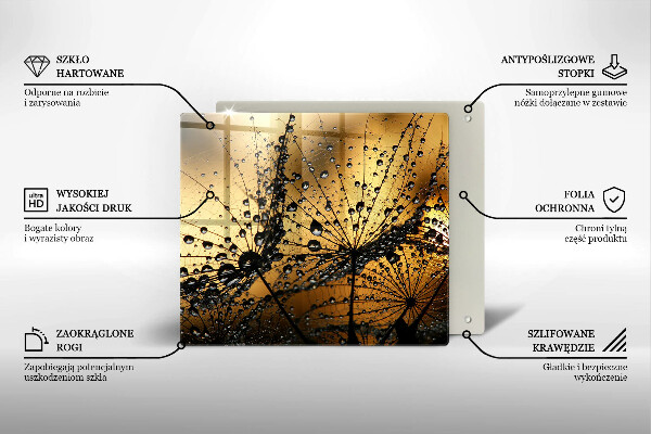 Herdplattenabdeckung Tau und Löwenzahn