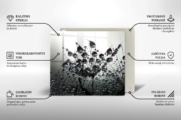 Herdplattenabdeckung Löwenzahn und Tau