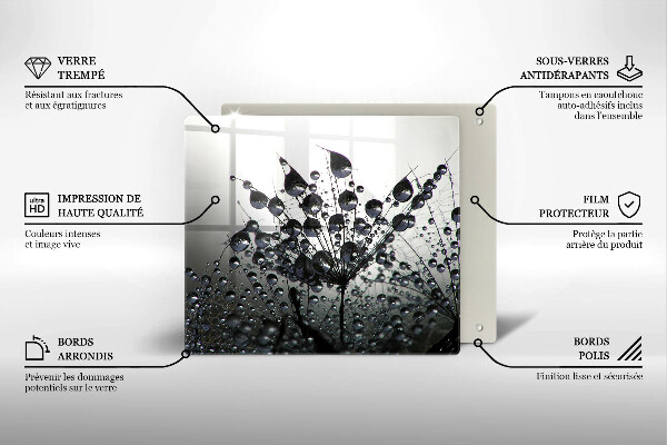 Herdplattenabdeckung Löwenzahn und Tau