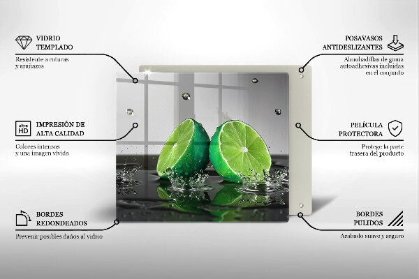 Herdplattenabdeckung Saftige Limetten und Wasser