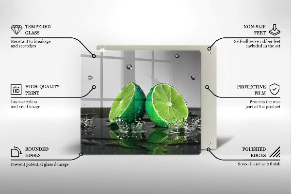 Herdplattenabdeckung Saftige Limetten und Wasser
