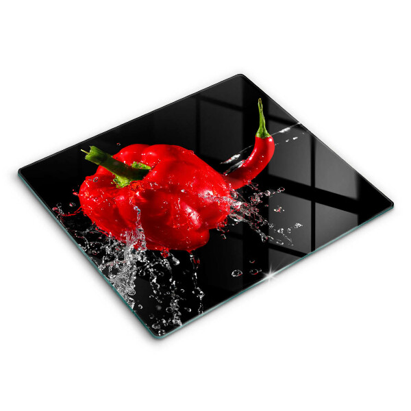 Herdplattenabdeckung Rote Paprika in Wasser