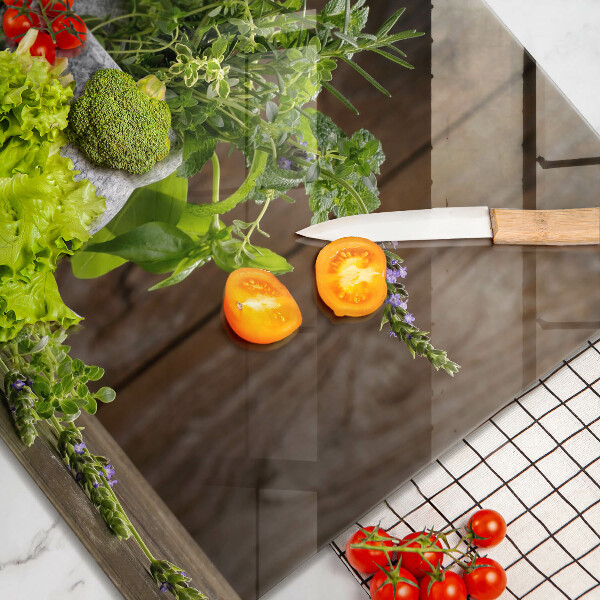 Herdplattenabdeckung Pflanzen Kräuter und Holz