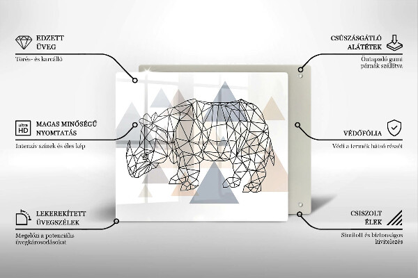 Herdplattenabdeckung Line-Art-Nashorn