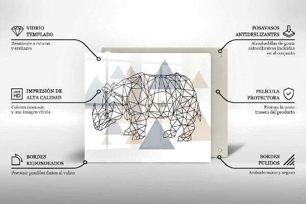 Herdplattenabdeckung Line-Art-Nashorn