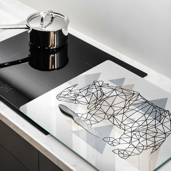 Herdplattenabdeckung Line-Art-Nashorn