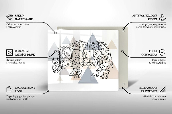 Herdplattenabdeckung Line-Art-Nashorn