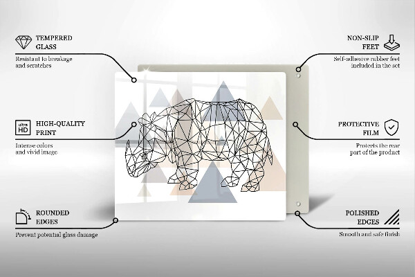 Herdplattenabdeckung Line-Art-Nashorn
