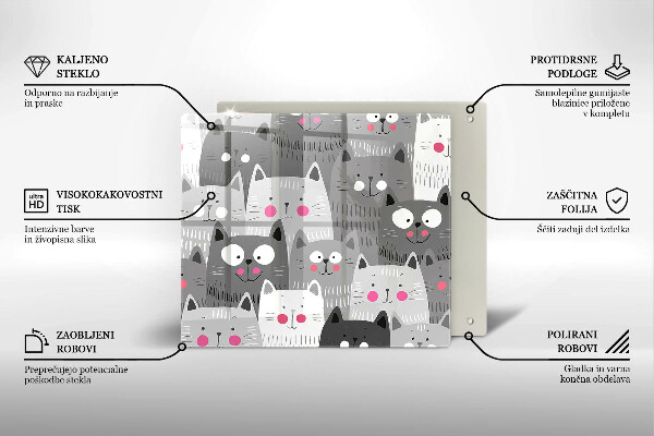 Ceranfeldabdeckung Katzenillustration