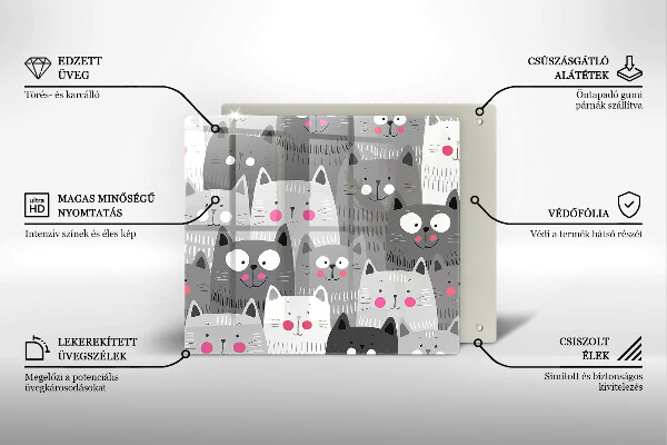 Ceranfeldabdeckung Katzenillustration