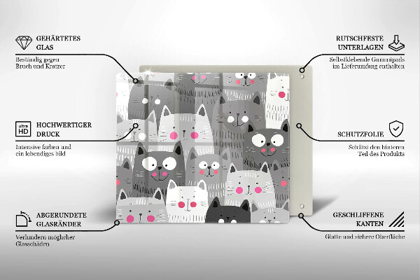 Ceranfeldabdeckung Katzenillustration